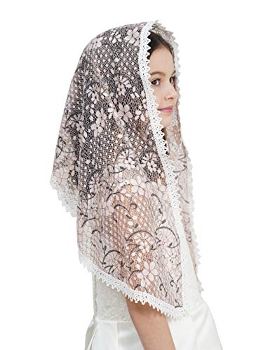 Leimandy First Communion Veil for Girls Catholic Girls Floral Lace Veil Virgin Mary Veil for Girls F12
