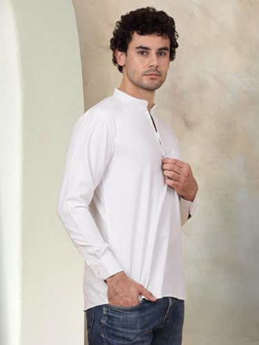 Image of Jompers Men's Cotton Regular Fit Solid Short Kurta