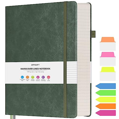 College Ruled Notebook 8.5" x 11", 312 Numbered Pages Lined Leather Journal