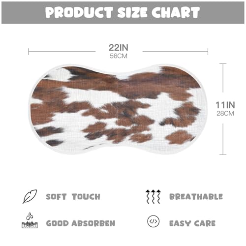 Cow Print Burp Cloths Cotton Baby Washcloths,Large 22x11in Burping Cloth Absorbent and Soft for Newborn Baby Boys and Girls,1 Pack4