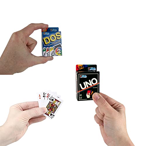 World's Smallest Card Game Bundle Set Of 3 Retro Uno - Dos - Mini Playing Cards #TOP2
