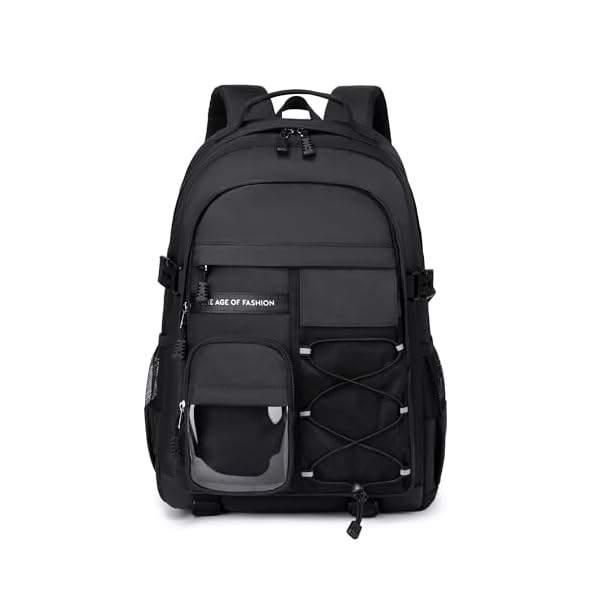 Laptop Backpack For Teen Boys Girls Durable Bookbag Middle High School Bag Women Men Waterproof Travel Daypack (BLack)