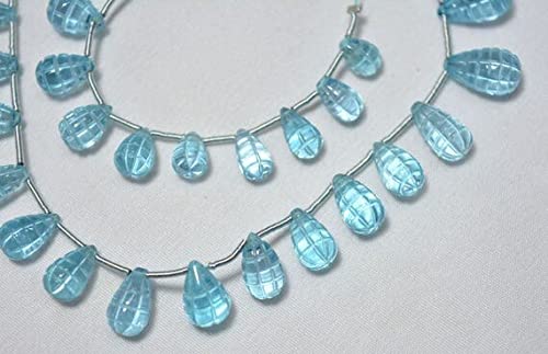 Perles d'apatite bleue facettées en goutte pour la création de bijoux artisanaux uniques