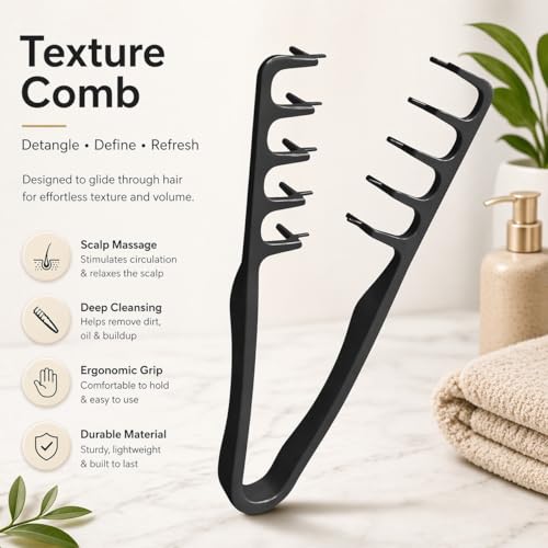 Peine Omnizo Texture para Hombre y Mujer, Dientes Anchos miniatura 7