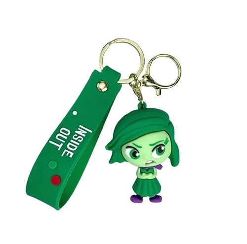CROXAM Inside Out 2 Plush Keychain, Colorful Key Tag Great gift ages for 18+ (Disgust)