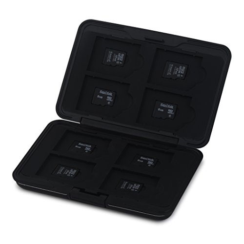 Honsky 2 Set Aluminum Water Resistant UHS-I SD Micro SD SDHC SDXC SecureDigital Memory Card Carrying Case Holder Organizer Box Keeper Computer Camera Media Storage Organization, Black