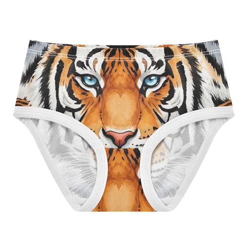 Cotton Girls Underwear Toddlers Watercolor Vibrant Tigers Little Girl Panties Flower Kids Briefs Undies 2t