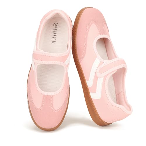 Image of IDIFU Mary Jane Sneakers for Women Retro Fashion Casual Ballet Flats | Lightweight Memory Foam Insole Non-Slip Hook and Loop Spring Tennis Walking Shoes