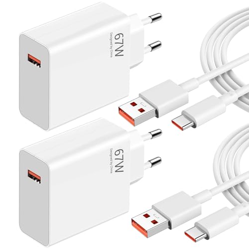 Chargeur rapide 67W USB avec câble 6A pour Redmi Note 15 14 et Xiaomi 13