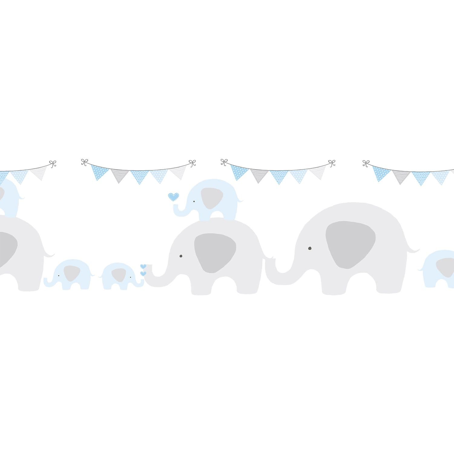 Cenefa adhesiva azul Profhome 403748-GU de papel pintado infantil 0,155x5m