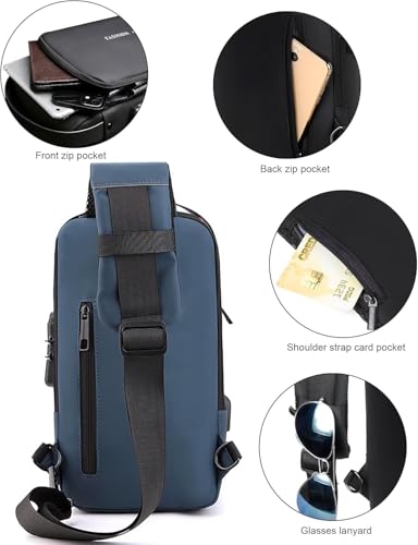 Image of Tomorrow Fashion Sling Bags for Men Women, Waterproof Chest Bag, Anti-Theft Password Lock, Crossbody Backpack, Small Flex Shoulder Bag for Hiking, Cycling, Travel
