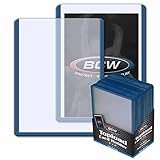 BCW 3x4 Topload Card Holder - Blue Border | 25 Pack | Premium Quality Rigid PVC Protector for Standard Size Trading Cards | Card Holders for Sports Cards, MTG, Pokemon, and More (Blue)