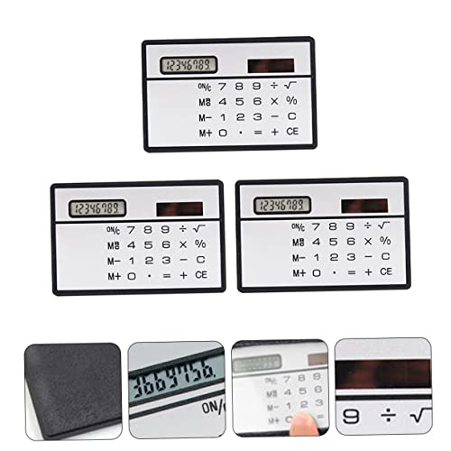 Calculadora de bolsillo portátil con panel solar para oficina y uso escolar 3