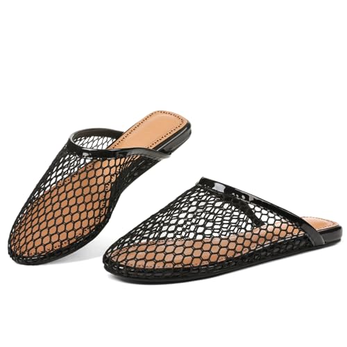 Women's Mesh Mules Breathable Slip-On Net Flats Lightweight Mesh Ballet Flats for Women for Casual Or Indoor Wear4
