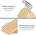 JS HANGER Wooden Coat Hangers, 16 Pack High Grade Wood Suit Hangers with Non Slip Pant Bar - Extra Smooth and Splinter Free, Unvarnished