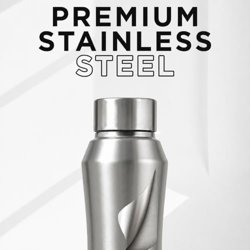 Image of Speedex Customised Stainless Steel Water Bottle 1 Ltr with Engraved Name - Personalised Screw Lid Bottle for Kids, Men & Women, School, Office, Gym, Silver, Set of 1