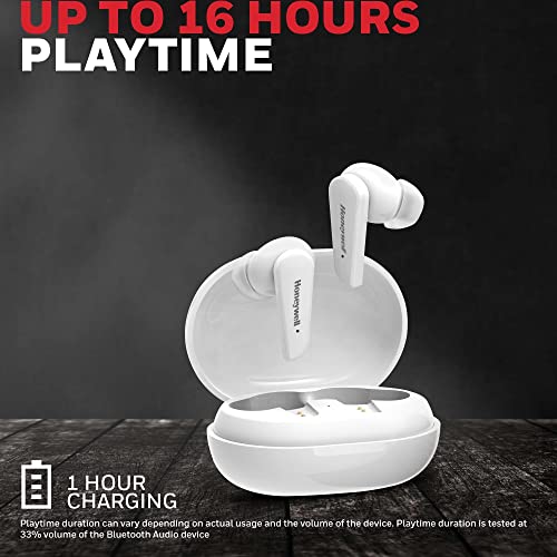 Image of Honeywell Trueno U5000 Truly Wireless ANC Earbuds, Bluetooth V5.0, 16 hrs non-stop music in 1 hr of charge, Noise cancelling with ANC, High Bass, 260mAh Battery, IPX4 Water Resistance, Voice Assistant