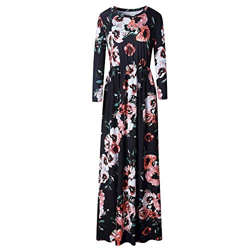 MOYAO Vestido maxi de mujer de talla grande de verano con estampado floral boho vestido de playa vestido de fiesta de noche, 1., XXL