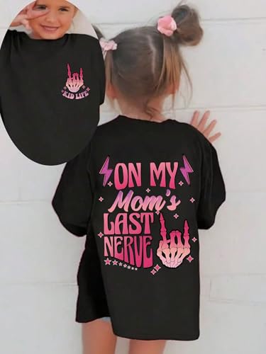 Girls Letter Goth Graphic Cool T Shirts Crew Neck Short Sleeve Summer Casual Tee Tops4