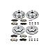 POWERSTOP Brake Kit For 2007-2017 Jeep Wrangler, 2018 Wrangler JK - Autospecialty Front and Rear Replacement with Brake Rotors & Ceramic Brake Pads, KOE2798