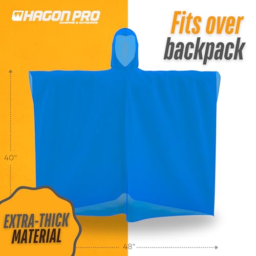 Hagon PRO Disposable Rain Ponchos for Adults (5 Pack)