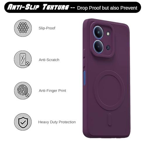 Image of Back Cover | MagFit Ring Design (Non-Magnetic) | Shockproof Case | Anti-Slip Grip | Raised Camera Edges | Slim Protective Case for Mi Redmi 15C 4G / Poco C85 4G (Purple)