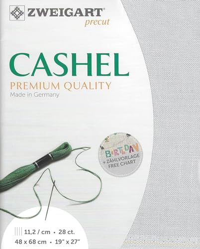 Image of Wizardi Cashel 28 Count Pearl Gray 3281 /705. Needlework Canvas, Cross-Stitch Fabric, Embroidery Cloth, Needlepoint Canvas. 100% Linen. Precut Zweigart