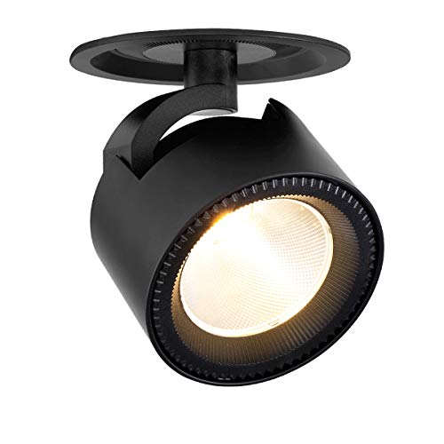 Preisvergleich Produktbild Dr.lazy 10W LED Deckenstrahler Einbauleuchten Deckenspots LED Einbaustrahler Deckenleuchten LED Deckenspot schwenkbar LED Einbauspot Innenbeleuchtung 12X14.5CM, Lochmaß: 10cm (Schwarz-3000K)