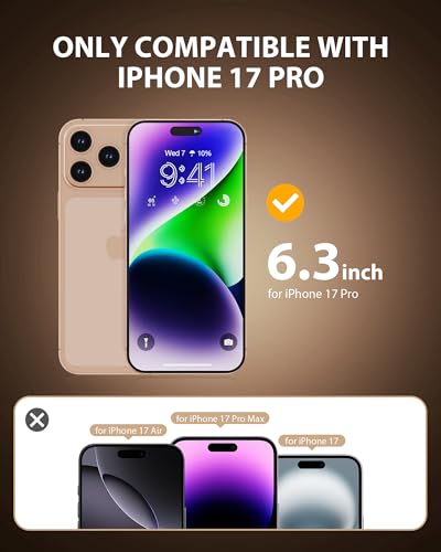 Image of PDDKISS Compatible for iPhone 17 Privacy Screen Protector 6.3 Inch, Purple Gradient Anti Spy Anti Blue Light HD Tempered Glass Easy Installation