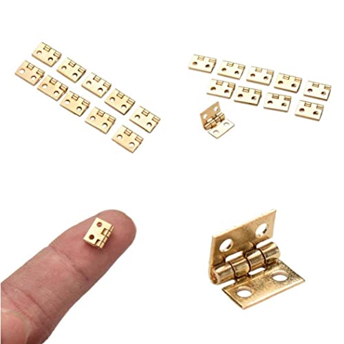 Onsinic 10 Pcs Petite Charnière Mini Armoire Tiroir Tiroir Cul Fourffe À Charnière Cuivre Outil À Main pour Boîte À Bijoux Faite Artisanale Or