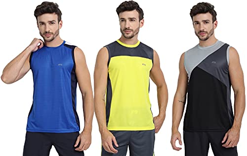 Image of FTX Men's Dri-Fit Round Neck T-Shirt - Lemon Yellow, Royal Blue, Black (709 5-709 9-709 12)