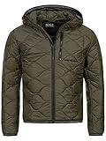Indicode Herren Perkins Steppjacke in Daunenjacken-Optik | Winterjacke Übergangsjacke Army M
