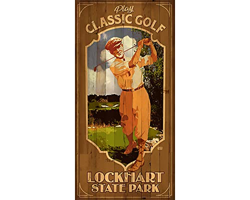 Lockhart State Park Texas Golf Poster 12" x 24