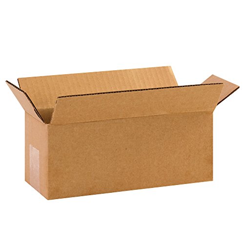 Image of BOX USA Shipping Boxes 10 inchL x 4 inchW x 4 inchH 25-Pack Long Corrugated Boxes for Moving, Shipping, Mailing, Packing, Packaging and Storage