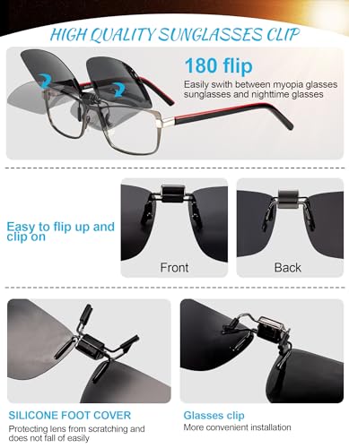 OCCI CHIARI Polarized Flip-up Clip-on Sunglasses for Eyeglasses for Men and Women Outdoor/Driving UV4004