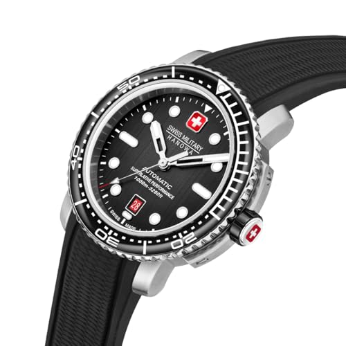 Image of Swiss Military Hanowa SMWGL0002001-SET - Swiss Made Round Black Automatic Watch for Men with Spare Bracelet
