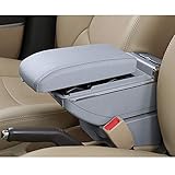 SureMart Center Console Armrest for Honda CR-Z CRZ CR Z High-End Armrest with 7 USB Charging Ports Built-in LED Light Cup Holder Removable Ashtray Organizer Accessories Gray