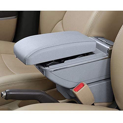 SureMart Center Console Armrest for Honda CR-Z CRZ CR Z High-End Armrest with 7 USB Charging Ports Built-in LED Light Cup Holder Removable Ashtray Organizer Accessories Gray