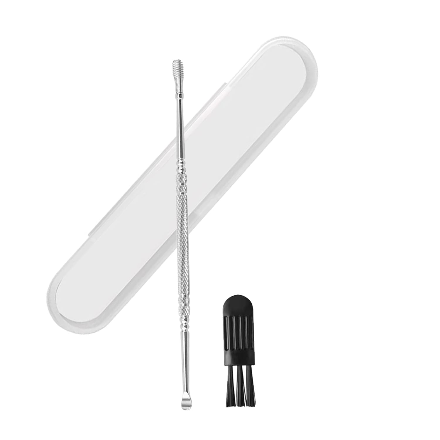 Photo 1 of Ear Cleaners,Bold and Elongated Double Headed Stainless Steel Ear Wax Removal for Easier Grip,Ear Wax Remover Tool with Cleaning Brush and Storage Box (Silvery)