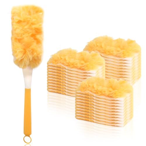 30 imanes para el polvo, de microfibra, con 1 mango, 360°, contra el polvo, plumero electrostático, recarga para casa, escuela, oficina