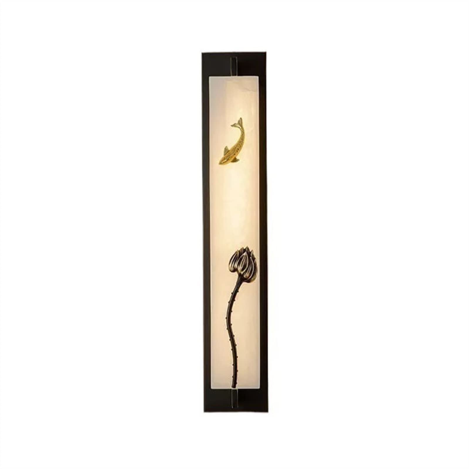 E7v2T9k6 Wall Lamps Zen Light Luxury Cloud Stone Wall Lamp Copper Decorative Strip Bedroom Bedside Corridor Stairway Lighting Sconce Decor(Black)