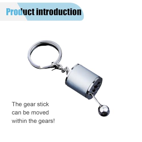 Image of JOYCOURT 5PCS Metal Car Parts Key Chain Set with Brake Rotor, Worm Wheel, Tire Rim, Spring, Manual Gear Shift Box Keychain (Style 1)