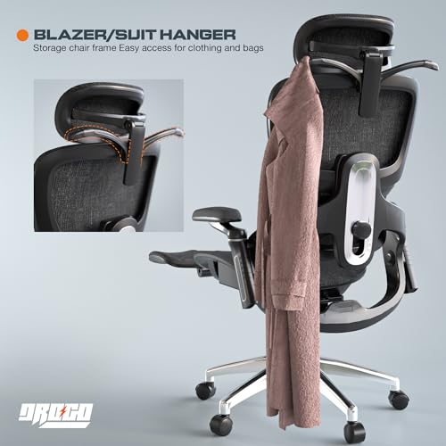 Image of DROGO Evo Lounge Ergonomic Office Chair for Work from Home, Computer Chair with Mesh, Adjustable Seat, 6D Armrest, 4D Headrest & Lumbar Support | Gaming Chair with Footrest & Recline (Black)