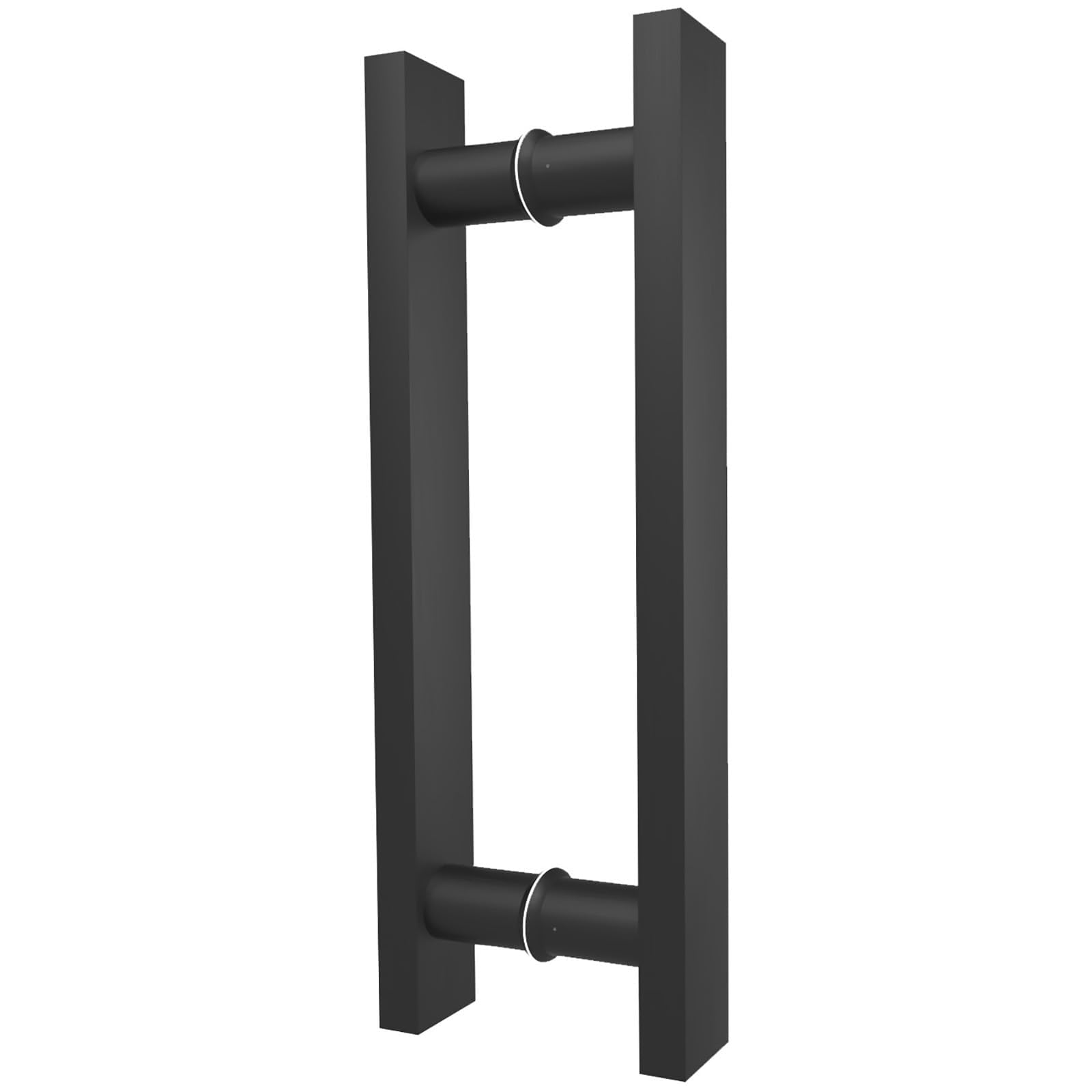 LVYIHAN Matte Black Square Barn Door Handles 30/60/90/120/150 Cm, Pull Push Long French Door Handle Double Sided, Large Front Exterior Shower Door Pull Handles