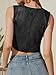 ELLEVEN Denim Vest Women Sleeveless Crop Jean Vest Top for Womens Y2K Denim Jacket V Neck Button Down Summer Country Western Outfit Jean Waistcoat Black Large