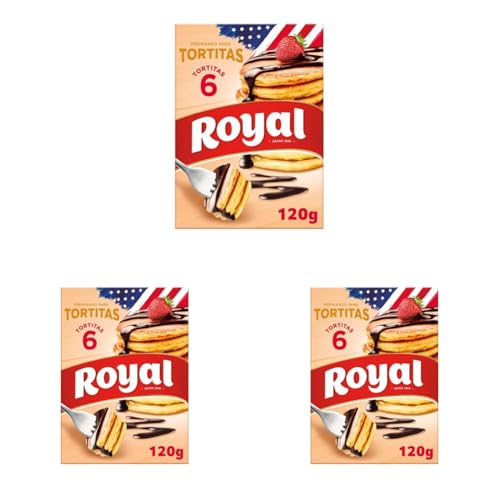 Royal Tortitas, Preparado en Polvo 6 Raciones, Pack 120 g (Paquete de 3)