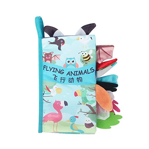 VODVO Libro del bebé Suaves del paño Libros for recién Nacidos 0 12 Meses Juguetes for bebés Soft Educativo Libro Suave del bebé Juguetes Montessori Juguetes for los niños (Color : Flying Animals)