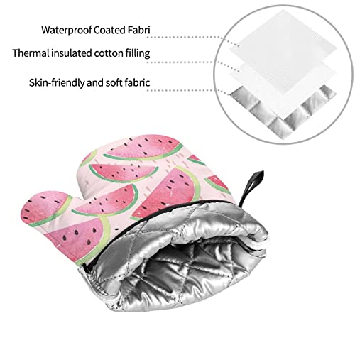 Watermelon Fresh Fruit Oven Mitts And Pot Holders Sets Of 4 Heat Resistant Oven Gloves And Hot Pads Potholders Kitchen Baking Cooking Bbq Cute Oven Mitts #TOP5