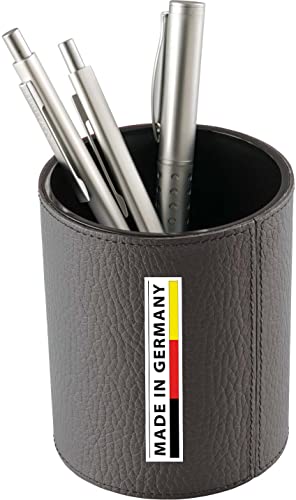Handmade in Germany Stifteköcher-Leder-anthrazit - weiches genarbtes Rindleder - erhältlich in 5 Farben excl. Marke EuroStyle Cover