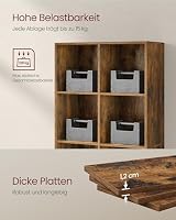 VASAGLE Custos Kollektion - Bücherschrank, Bücherregal, mit 8 Fächern, Büroregal, Würfelregal, Standregal, für Wohnzimmer, Schlafzimmer, Büro, Kinderzimmer, vintagebraun LBC024T01 – Ansicht 6